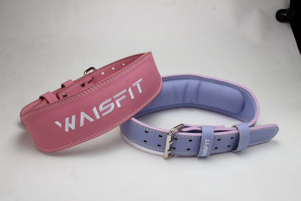 Pink and Purple Leather Weightlifting belt
