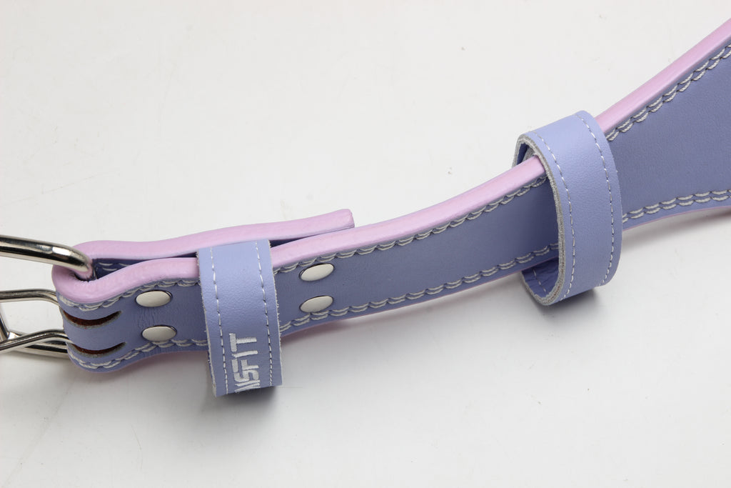Pink and Purple Leather Weightlifting belt